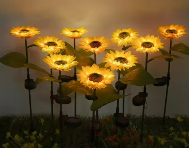 Solar Sunflower Garden Light – 3-Head 2 unit