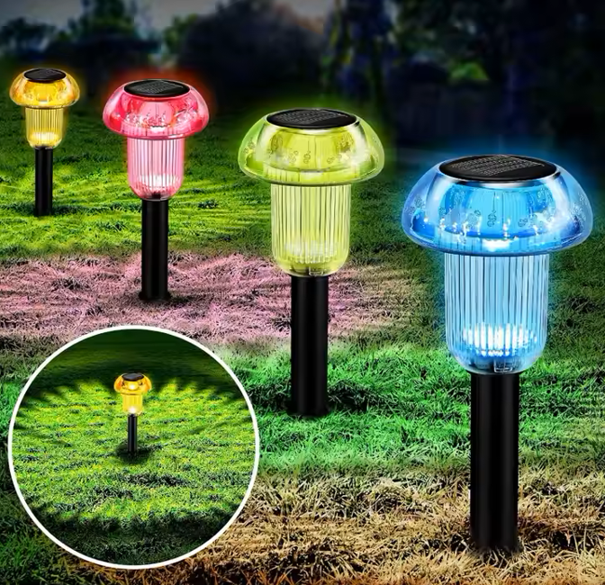 Solar Pathway Lights Outdoor Solar Lights for Outside 6 Pieces Mushroom LED