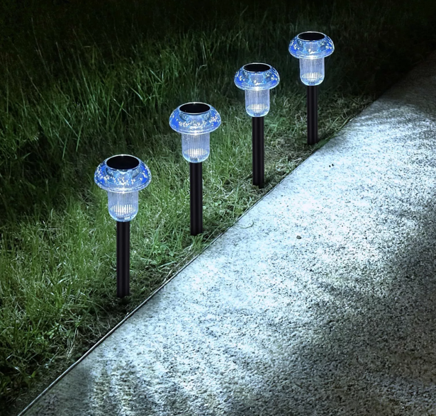 Solar Pathway Lights Outdoor Solar Lights for Outside 6 Pieces Mushroom LED
