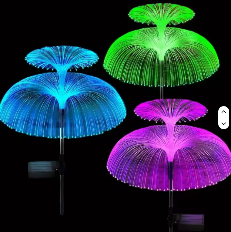 Solar Garden Lights LED 7Color Changing Stake Jellyfish Light Outdoor 2pcs