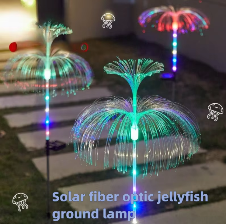 Solar Garden Lights LED 7Color Changing Stake Jellyfish Light Outdoor 2pcs
