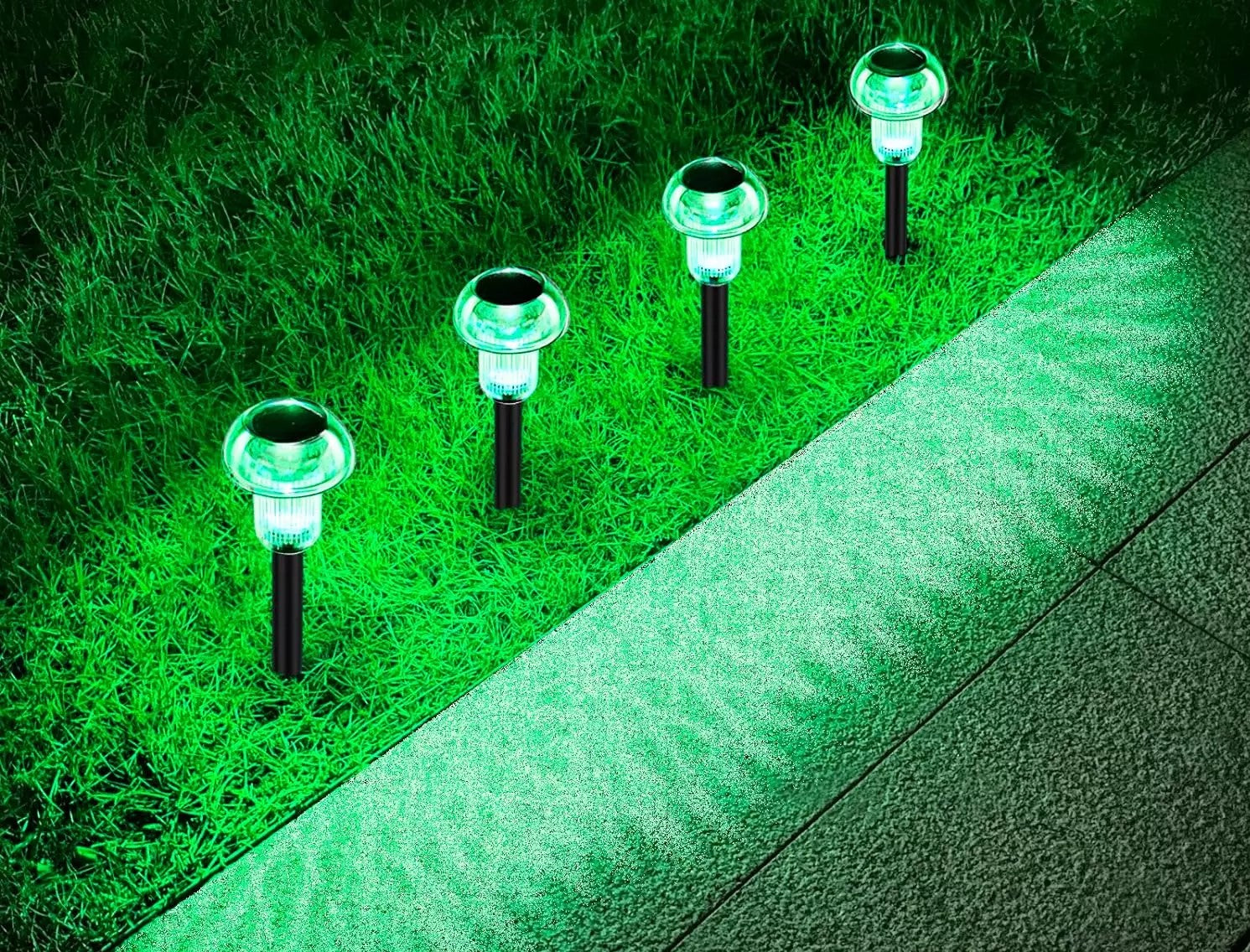 Solar Pathway Lights Outdoor Solar Lights for Outside 6 Pieces Mushroom LED