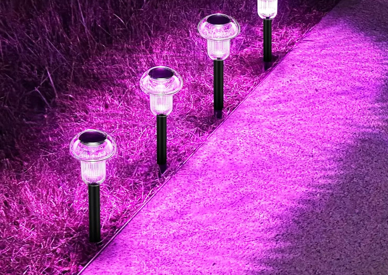 Solar Pathway Lights Outdoor Solar Lights for Outside 6 Pieces Mushroom LED