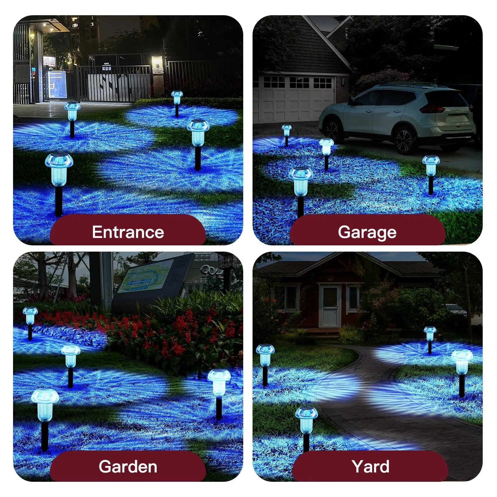 Solar Pathway Lights Outdoor Solar Lights for Outside 6 Pieces Mushroom LED