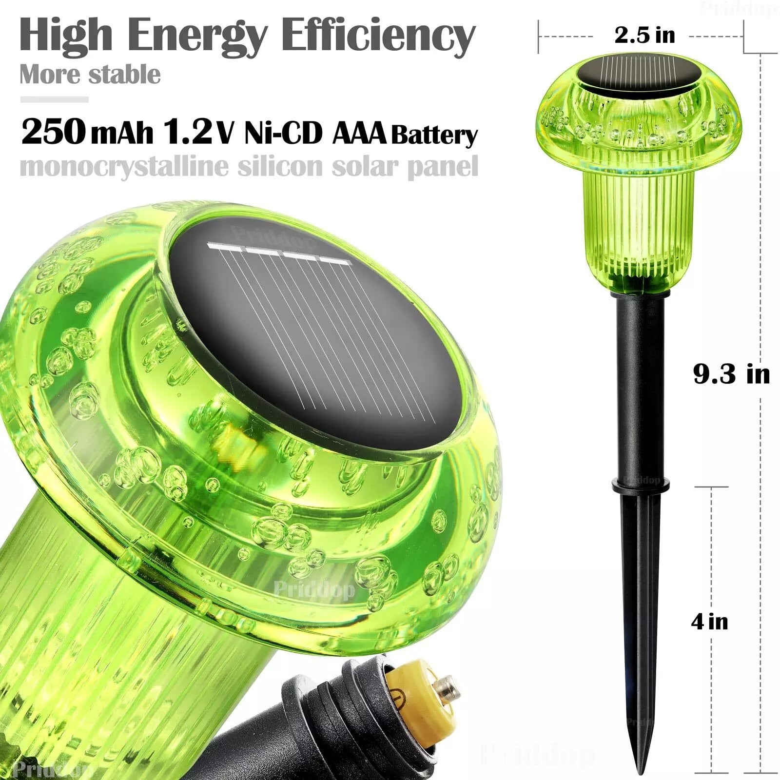 Solar Pathway Lights Outdoor Solar Lights for Outside 6 Pieces Mushroom LED