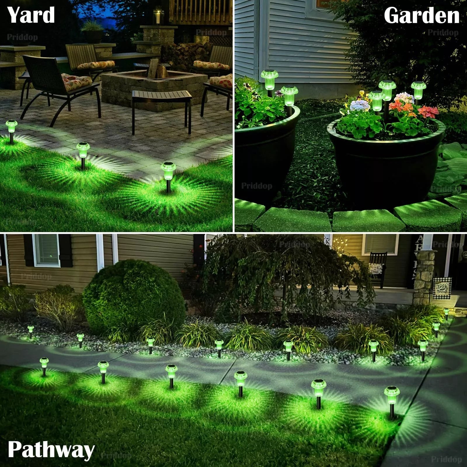 Solar Pathway Lights Outdoor Solar Lights for Outside 6 Pieces Mushroom LED