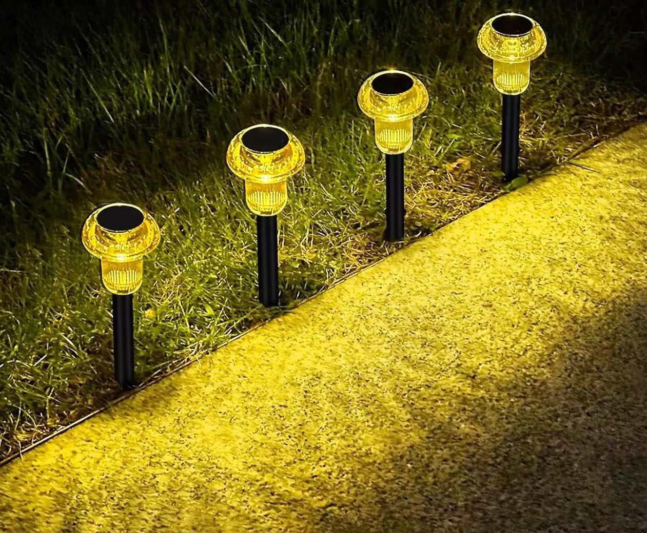 Solar Pathway Lights Outdoor Solar Lights for Outside 6 Pieces Mushroom LED